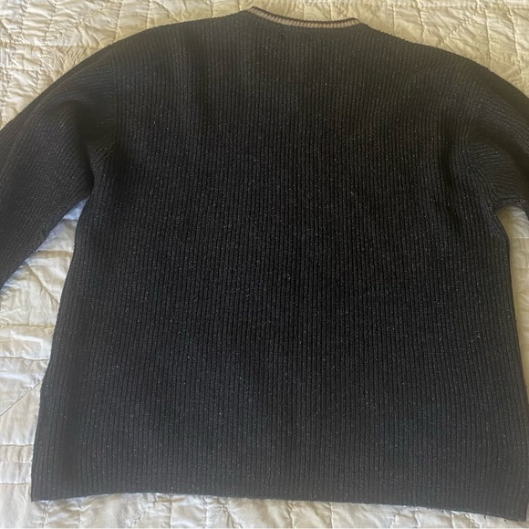 Vintage Eddie Bauer Lambswool Sweater V-Neck Mens XL Blue Long Sleeve - Picture 3 of 4